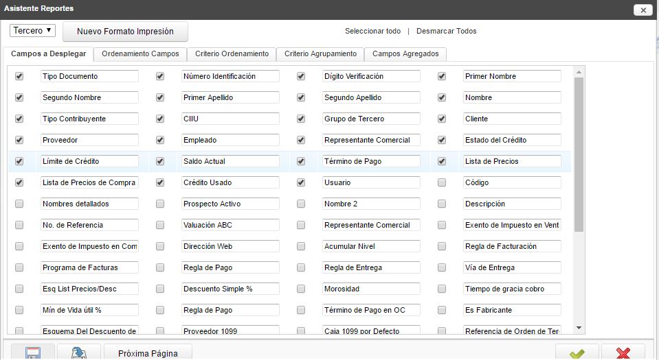 Informe personalizado